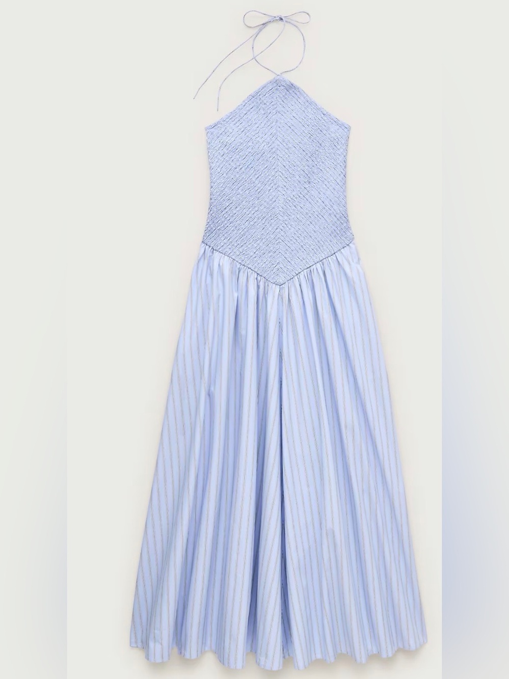 Jcrew Smocked halter dress in stripe NWT Size M